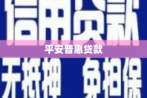 松潘平安普惠贷款